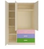 Fiona Kids 3 Door Wardrobe in Barbie Pink Finish