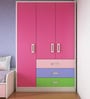 Fiona Kids 3 Door Wardrobe in Barbie Pink Finish