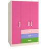 Fiona Kids 3 Door Wardrobe in Barbie Pink Finish