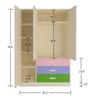 Fiona Kids 3 Door Wardrobe in Barbie Pink Finish