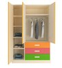 Fiona Kids 3 Door Wardrobe in Mango Yellow Finish