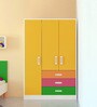 Fiona Kids 3 Door Wardrobe in Mango Yellow Finish