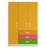 Fiona Kids 3 Door Wardrobe in Mango Yellow Finish