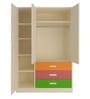 Fiona Kids 3 Door Wardrobe in Mango Yellow Finish