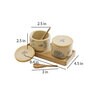 Fiore Ceramic 2 Pcs Condiment Jars With Spoon & Tray