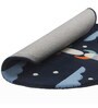 Blue Abstract Wool 3 ft x 3 ft Kids Carpet