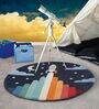 Blue Abstract Wool 3 ft x 3 ft Kids Carpet