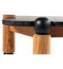 Firenze Black Marble Top Coffee Table In Teak Finish