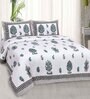 White Traditional 240 TC Cotton King Size Bedsheet With 2 Pillow Covers