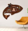 Fish Shape Walnut Wood Wall Shelf