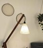 FIsher Wooden Floor Lamp with Jute Shade & Brown Base