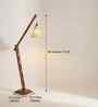 FIsher Wooden Floor Lamp with Jute Shade & Brown Base