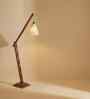 FIsher Wooden Floor Lamp with Jute Shade & Brown Base