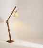 FIsher Wooden Floor Lamp with Jute Shade & Brown Base