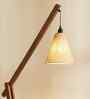 FIsher Wooden Floor Lamp with Jute Shade & Brown Base