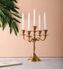 Five Arm Candelabra Gold Aluminium Candle Holder