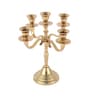 Five Arm Candelabra Gold Aluminium Candle Holder