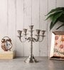Five Arm Candelabra Silver Aluminium Candle Holder