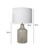 Fizzy Bottle Rugged White Velvet Shade Table Lamp with Transparent Base