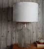 Fizzy Bottle Rugged White Velvet Shade Table Lamp with Transparent Base