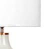 Fizzy Bottle Rugged White Velvet Shade Table Lamp with Transparent Base
