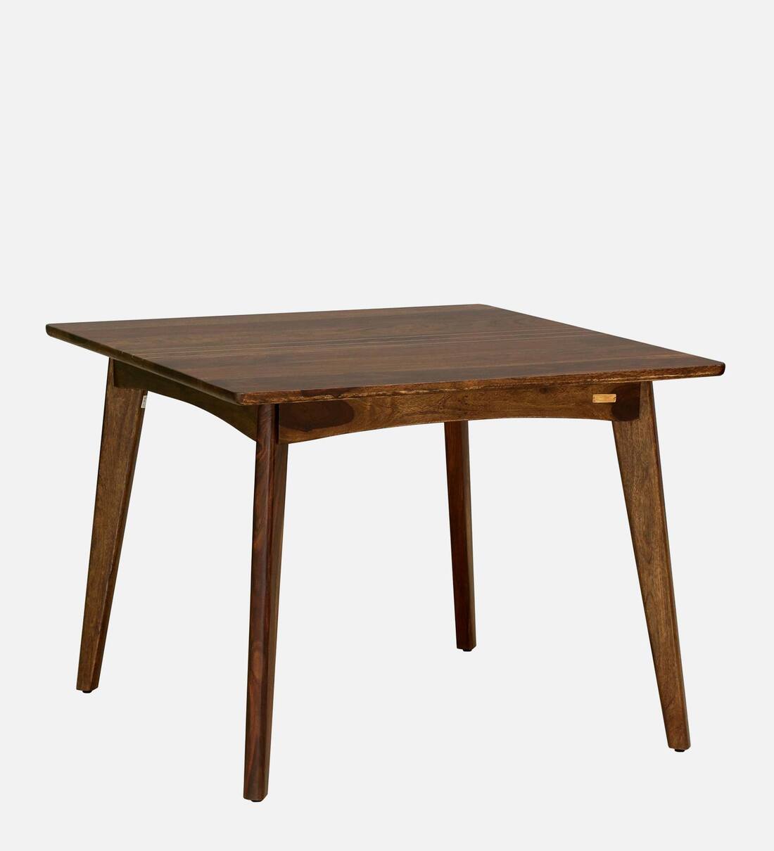 Buy Flair Sheesham Wood With Brass Inlay Square 4 Seater Dining Table In Provincial Teak Finish