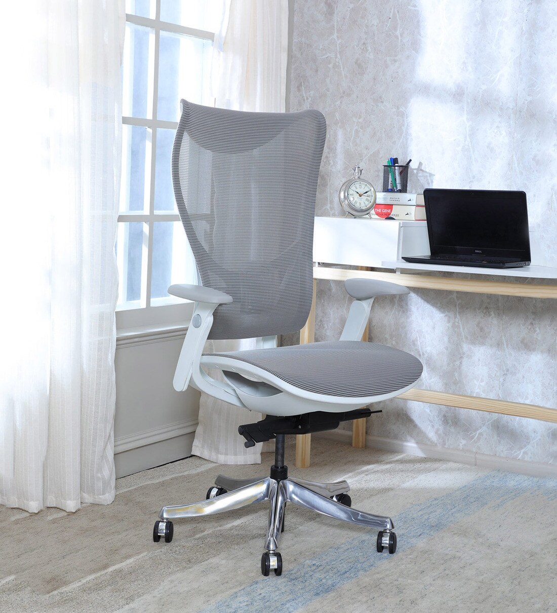 Buy Flamingo High Back Ergonomic Chair in Grey Colour by Misuraa Online