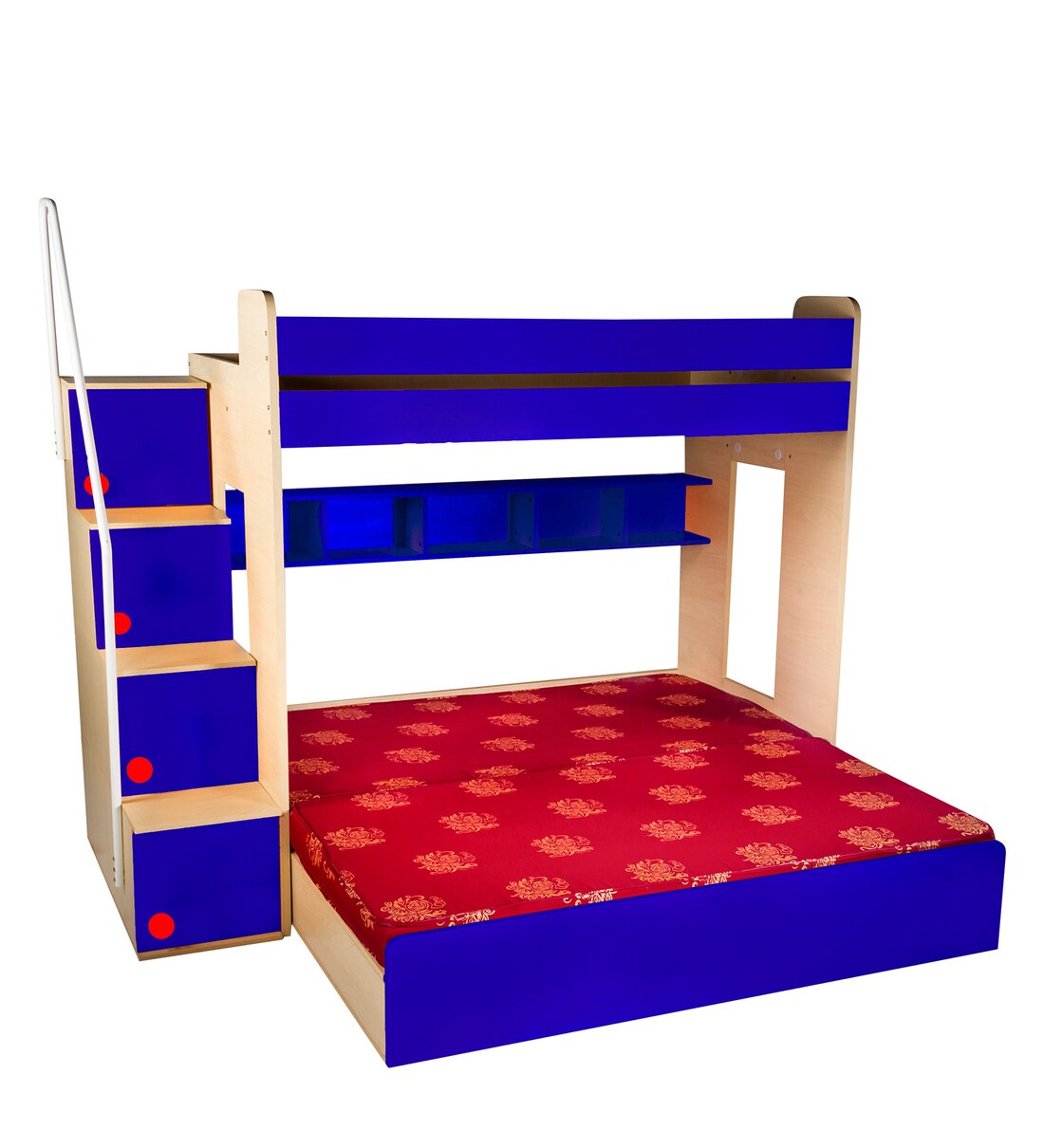 Buy Flexi Bunk Bed with Hydraulic Trundle in Blue Colour By YiPi Online