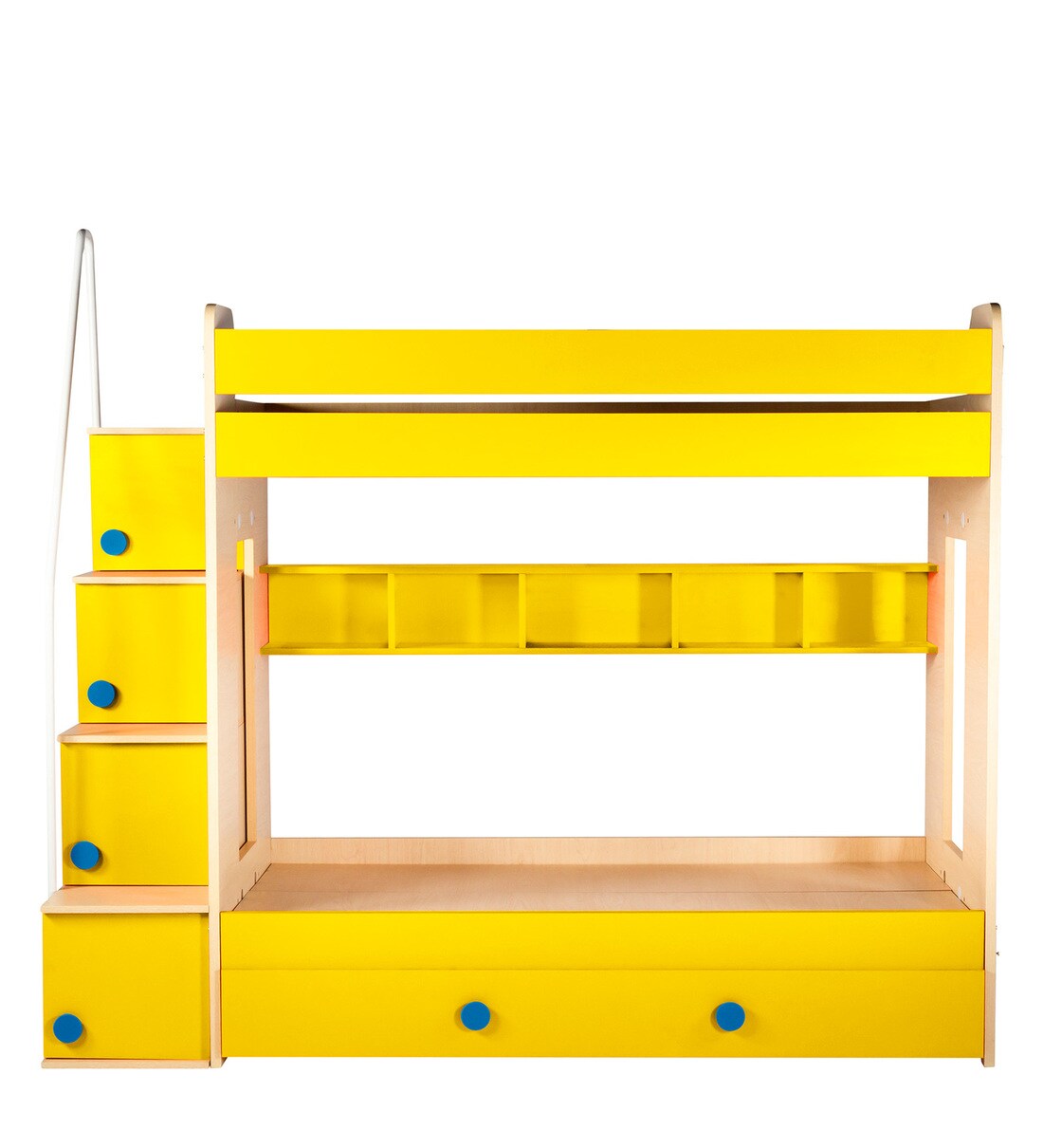 Buy Trundle Bunk Bed With Storage Unit In Yellow Colour By Yipi Online Online Trundle Bunk 8381