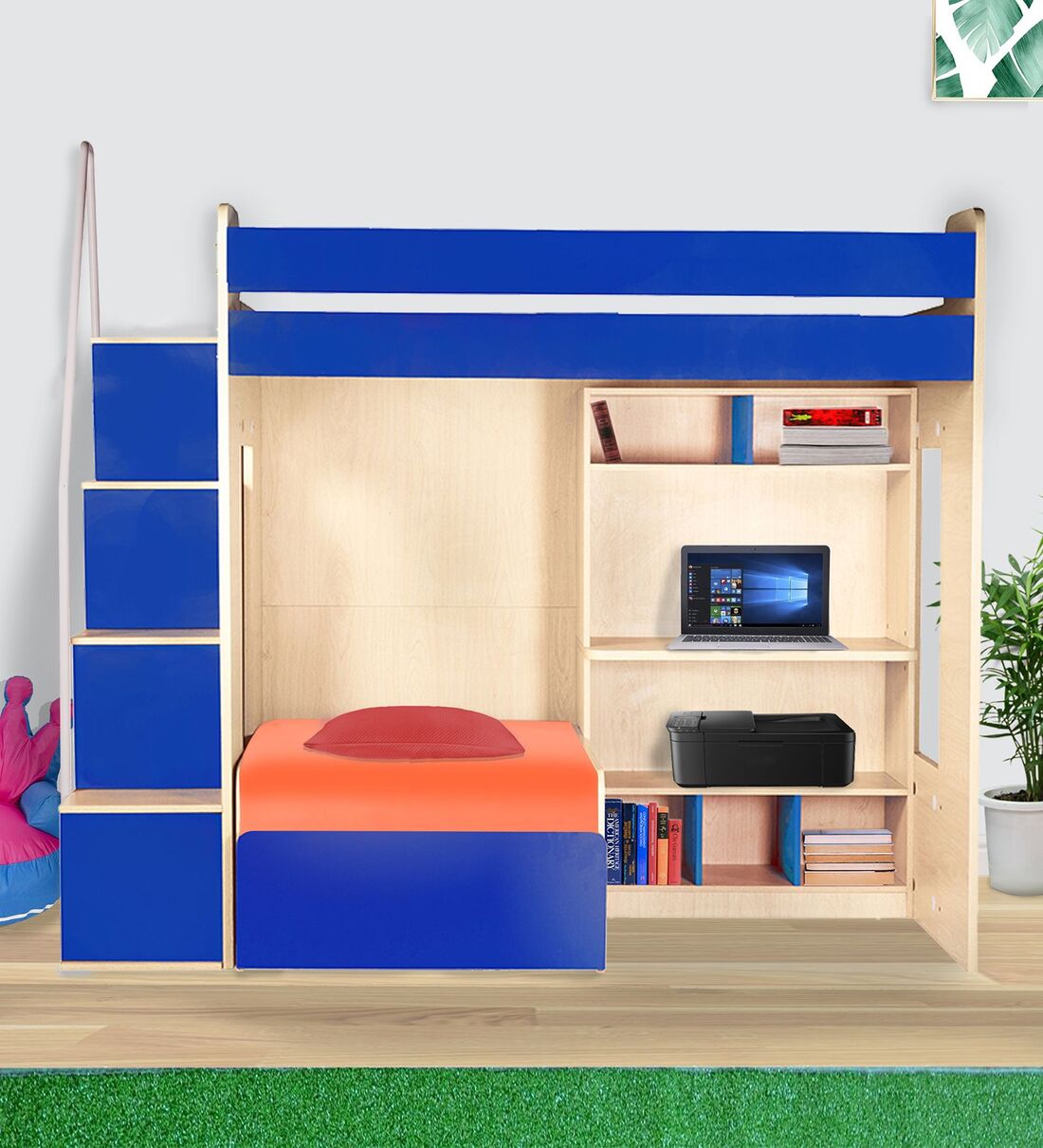 bunk bed with study table pepperfry