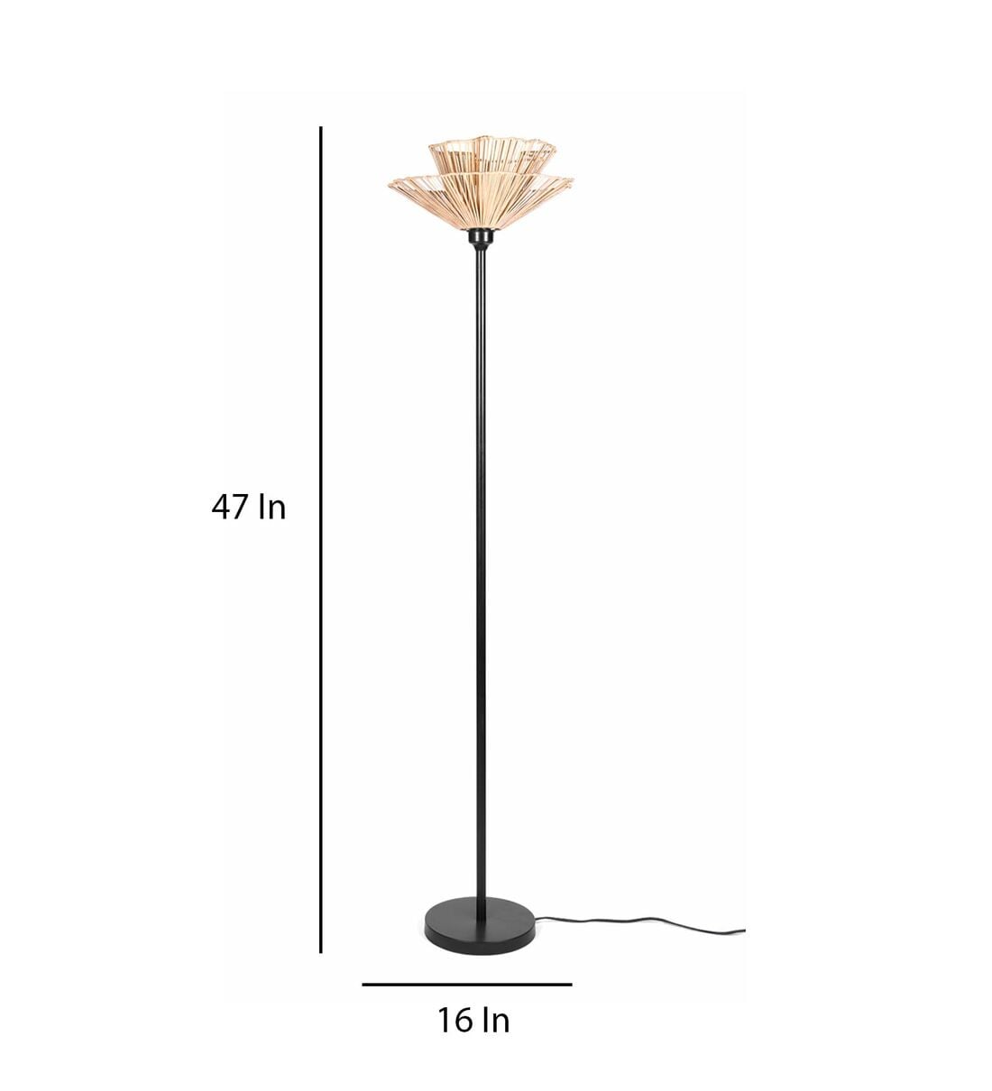 Buy Klimt Natural Cane Floor Lamp Handcrafted By Orange Tree Online