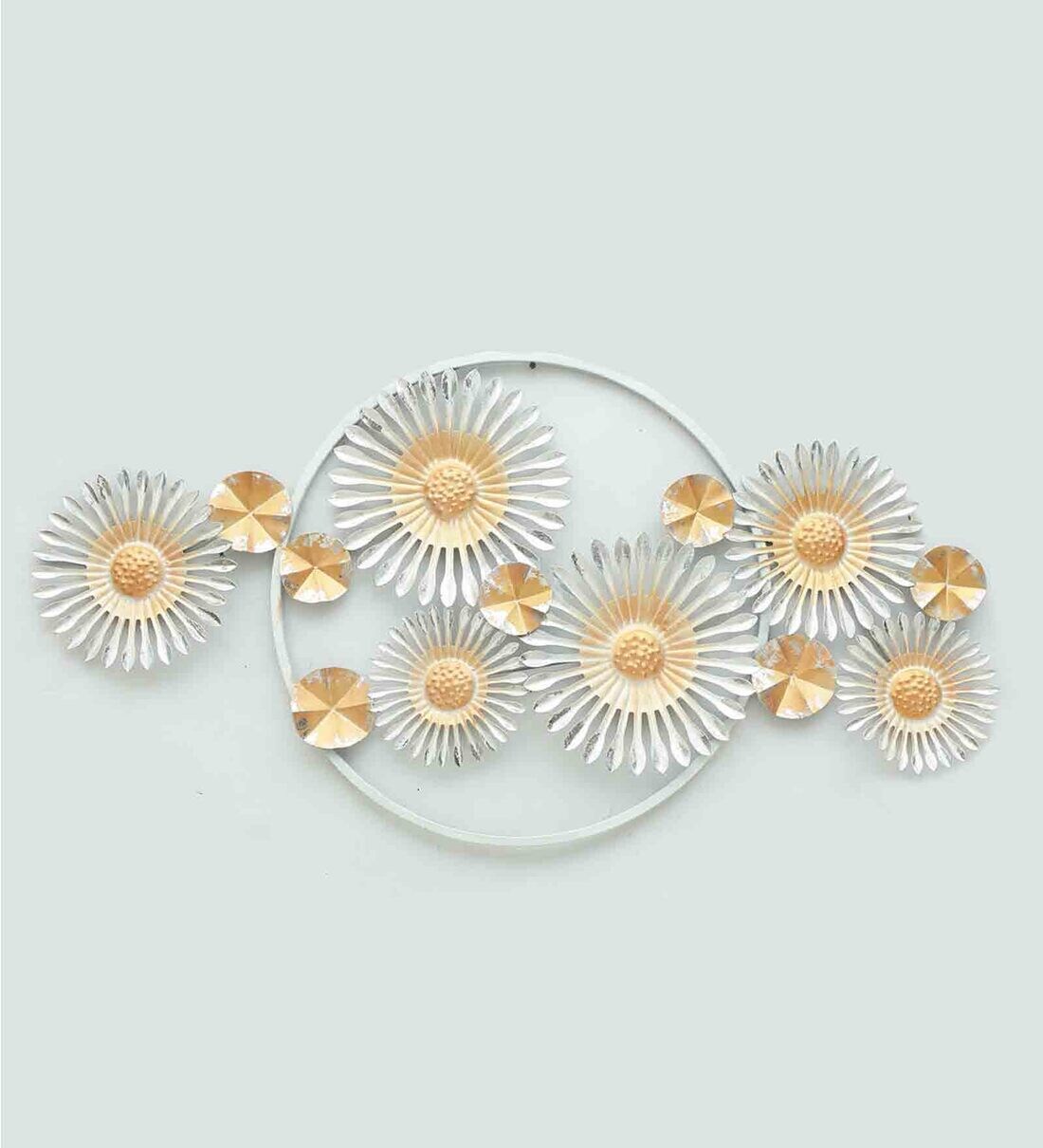 Buy Iron Decorative Flower Wall Art In White By The Shining Rays Online