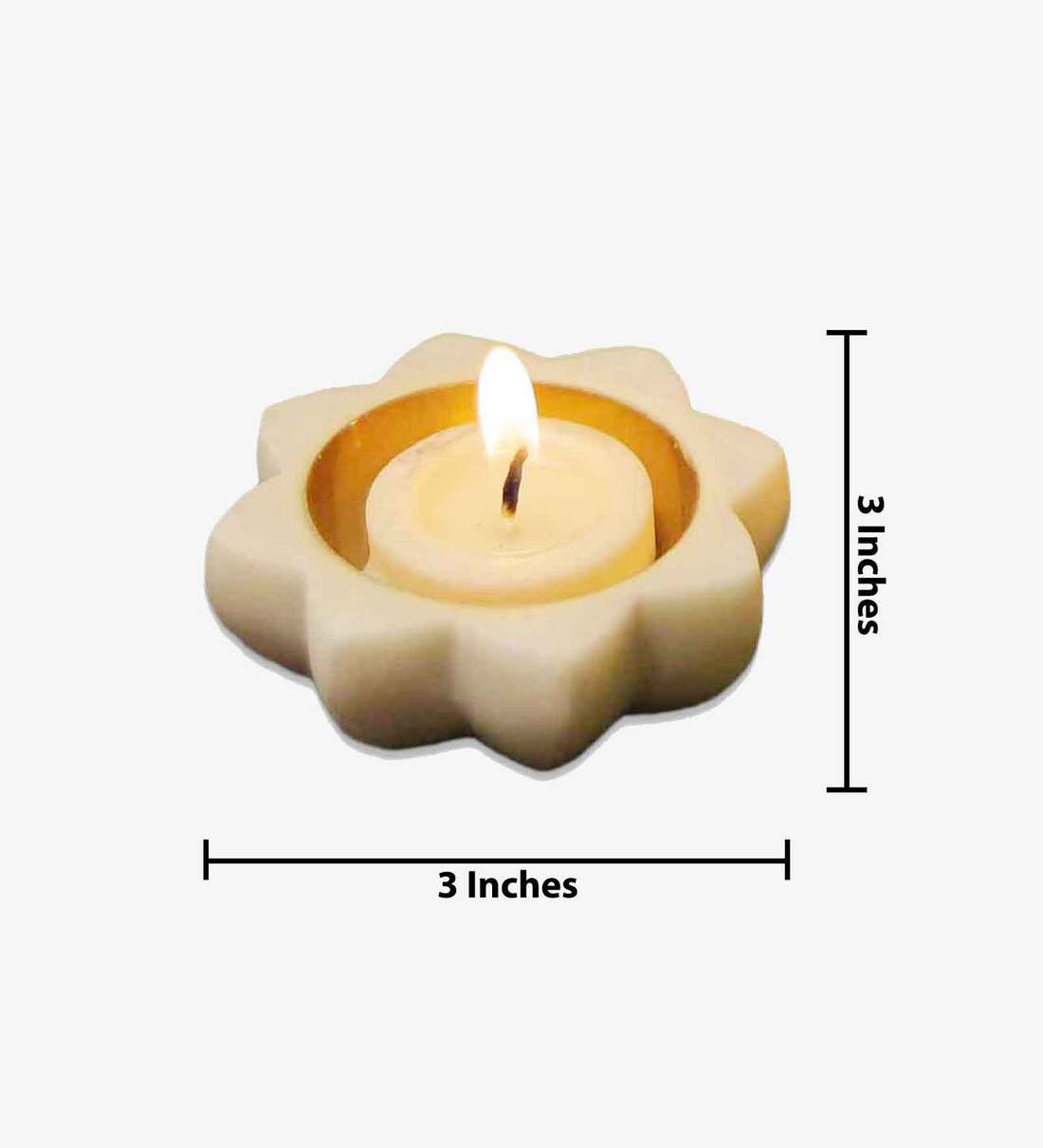 Buy Floral Catori White Marble & Brass Tea Light Holder at 29% OFF
