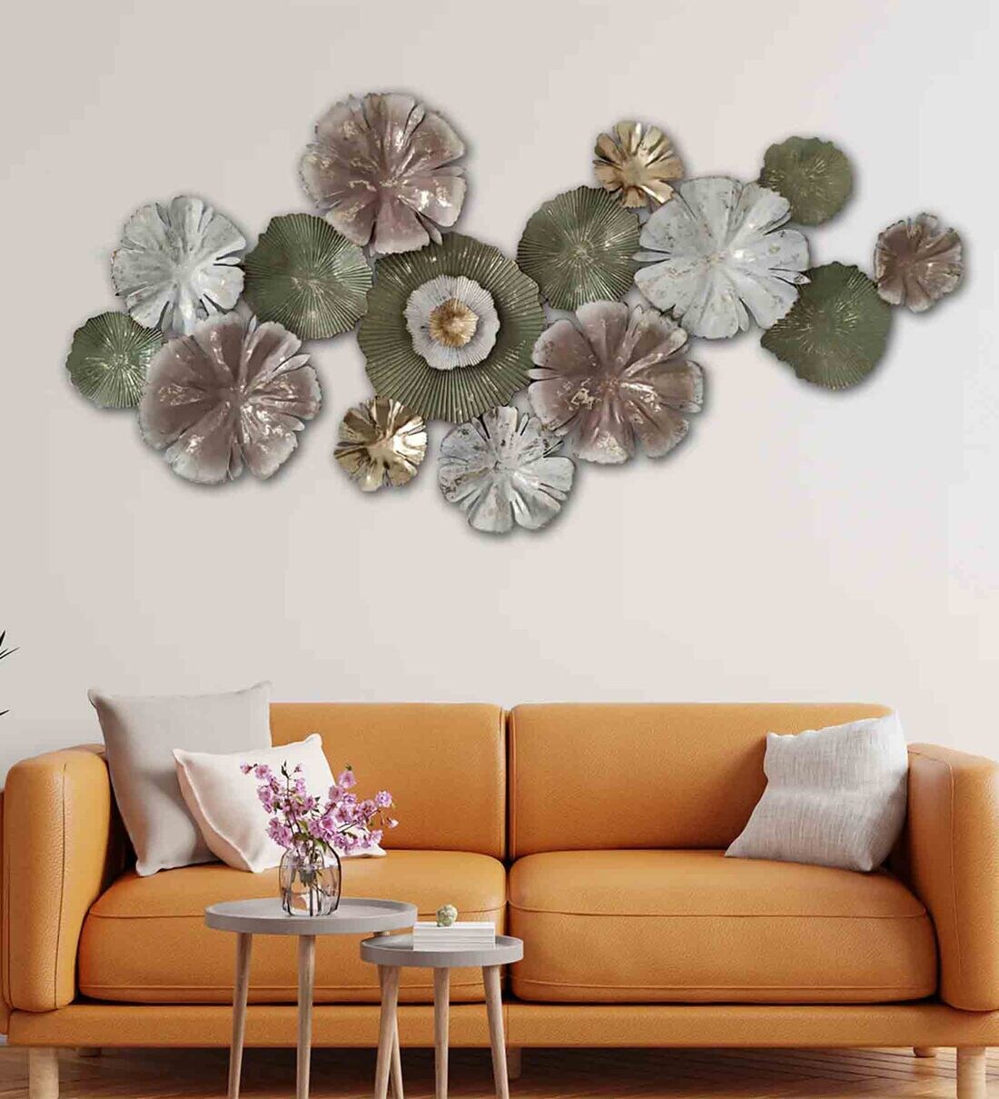 Buy Floral Ecstasy Metal Wall Art in Multicolour by Dekor Company at 5