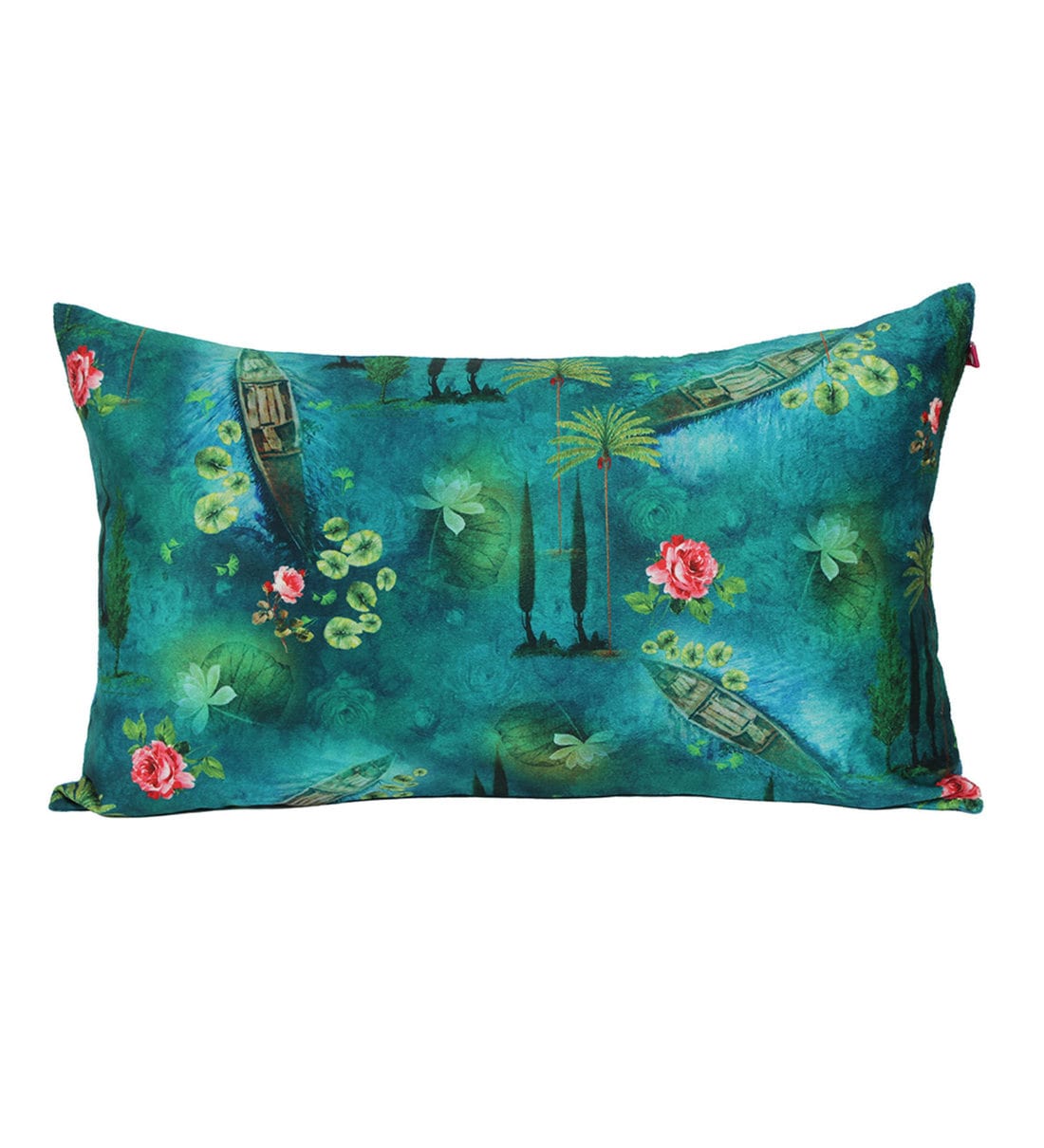 Buy Velvet Floral Pattern 20X12 Inch Cushion Cover by India Circus by