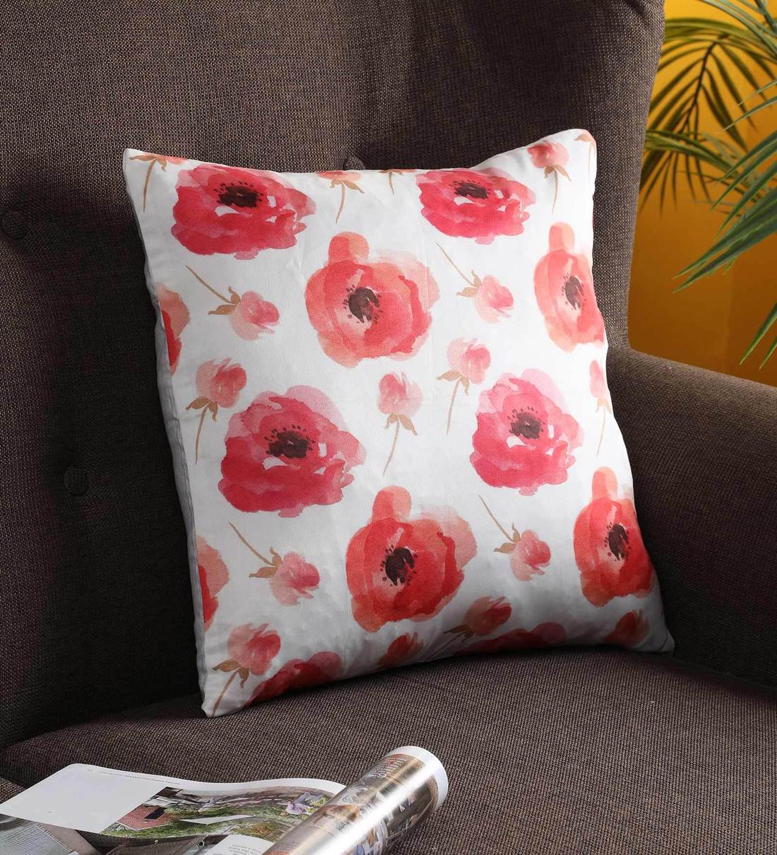 Buy White Traditional Satin 16 x 16 Inches Cushion Cover by Ambbi