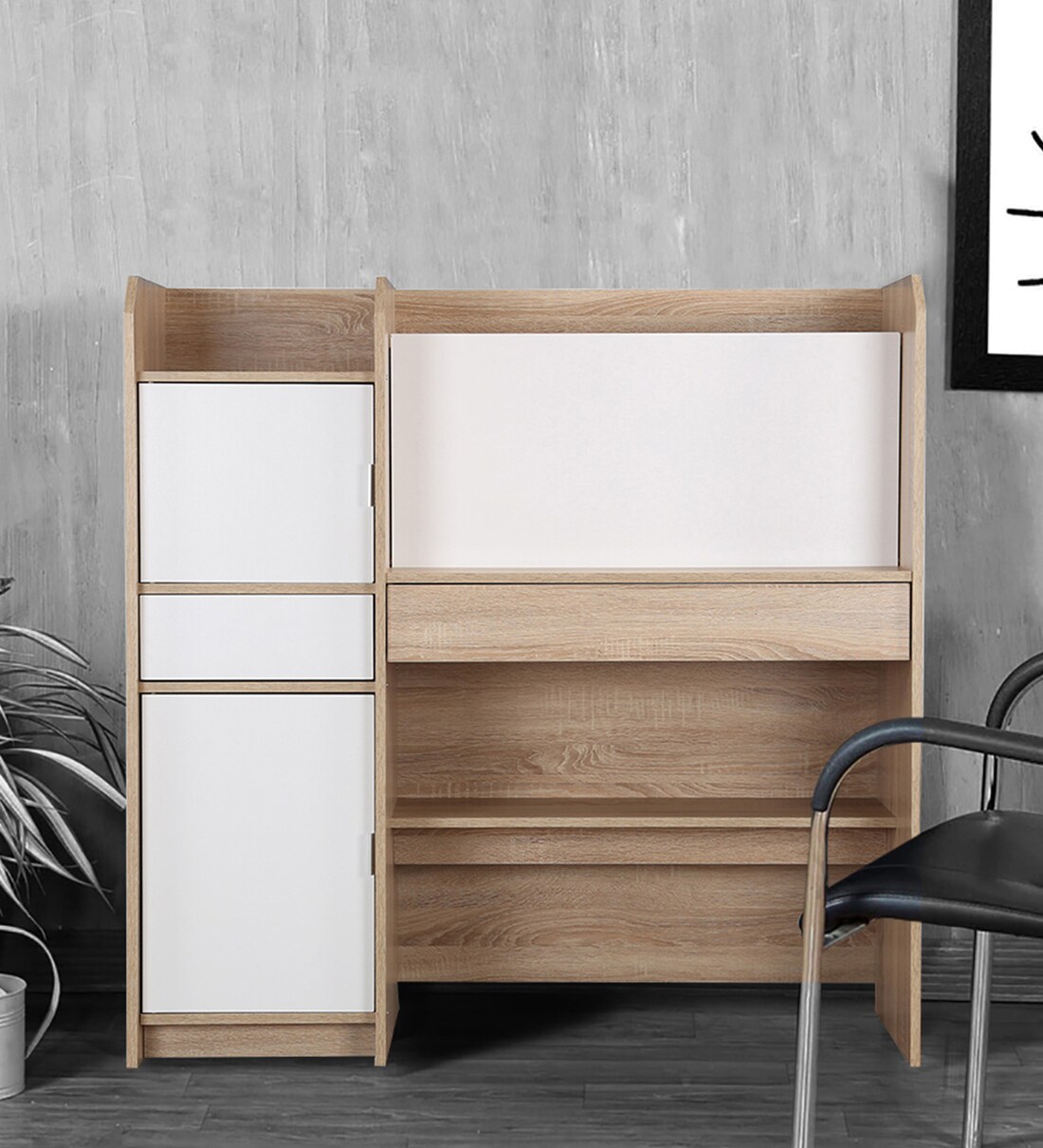 Buy Florence Study Table White in White Finish by HomeTown Online