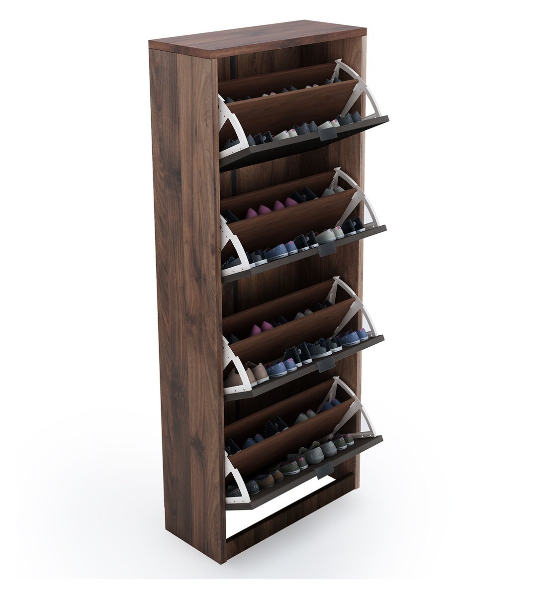 Buy Florine 4 Door Shoe in Walnut Colour by home Online Tilt