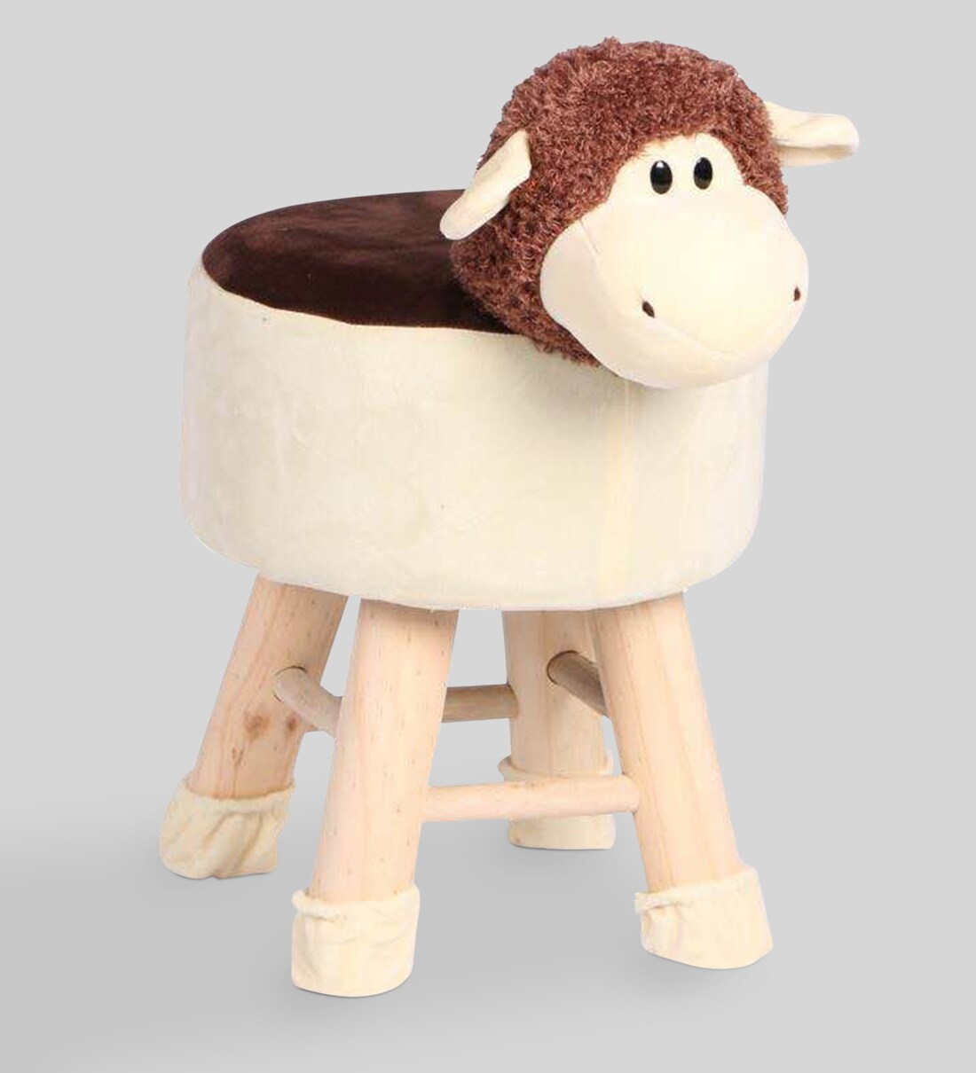 Buy Fluffy Sheep Kids Stool In Brown Colour By Bestp Online Kids Stools Kids Furniture Kids Furniture Pepperfry Product