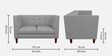 Flamingo Fabric 2 Seater Sofa in Grey Colour