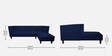 Flamingo Fabric 5 Seater LHS Sofa Sectional In Blue Colour