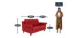 Flight Fabric 2 Seater Sofa in Red Colour