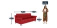 Flight Fabric 3 Seater Sofa in Red Colour