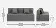 Flipper Fabric 3 Seater Sofa Cum Folding Bed In Warpnit Grey Colour