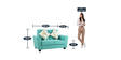 Florence 2 Seater Sofa In Teal Colour