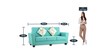 Florence 3 Seater Sofa In Teal Colour