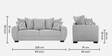 Florence Fabric 3 Seater Sofa in Light Grey Colour