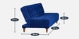 Florida Large Fabric  Convertible Sofa Cum Bed in Blue Colour