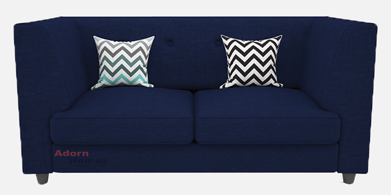 Buy Flamingo Fabric 2 Seater Sofa in Navy Blue Colour by Adorn Homez