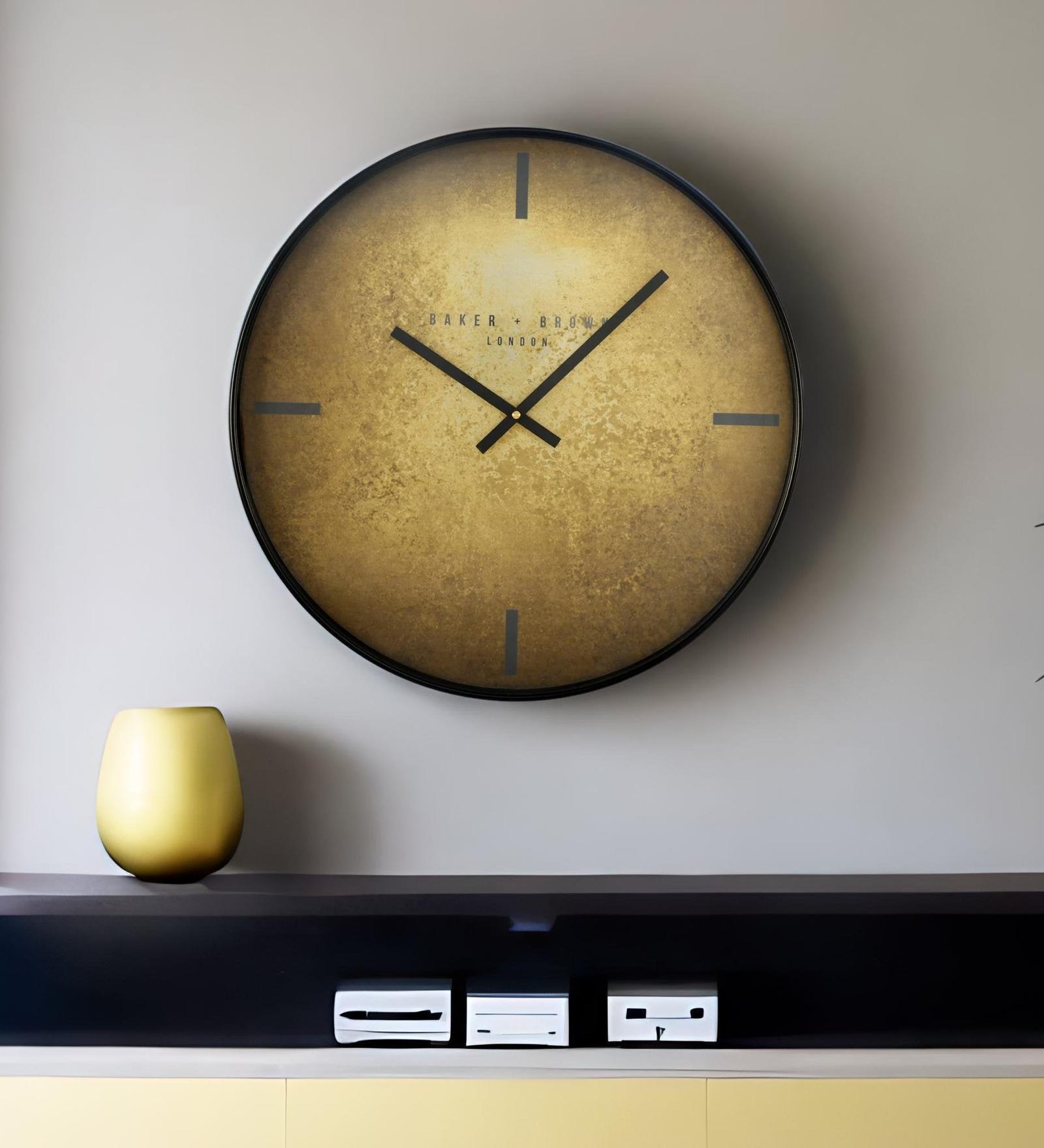 Buy Flair Analog Gold Glass Wall Clock at 50 OFF by home Pepperfry